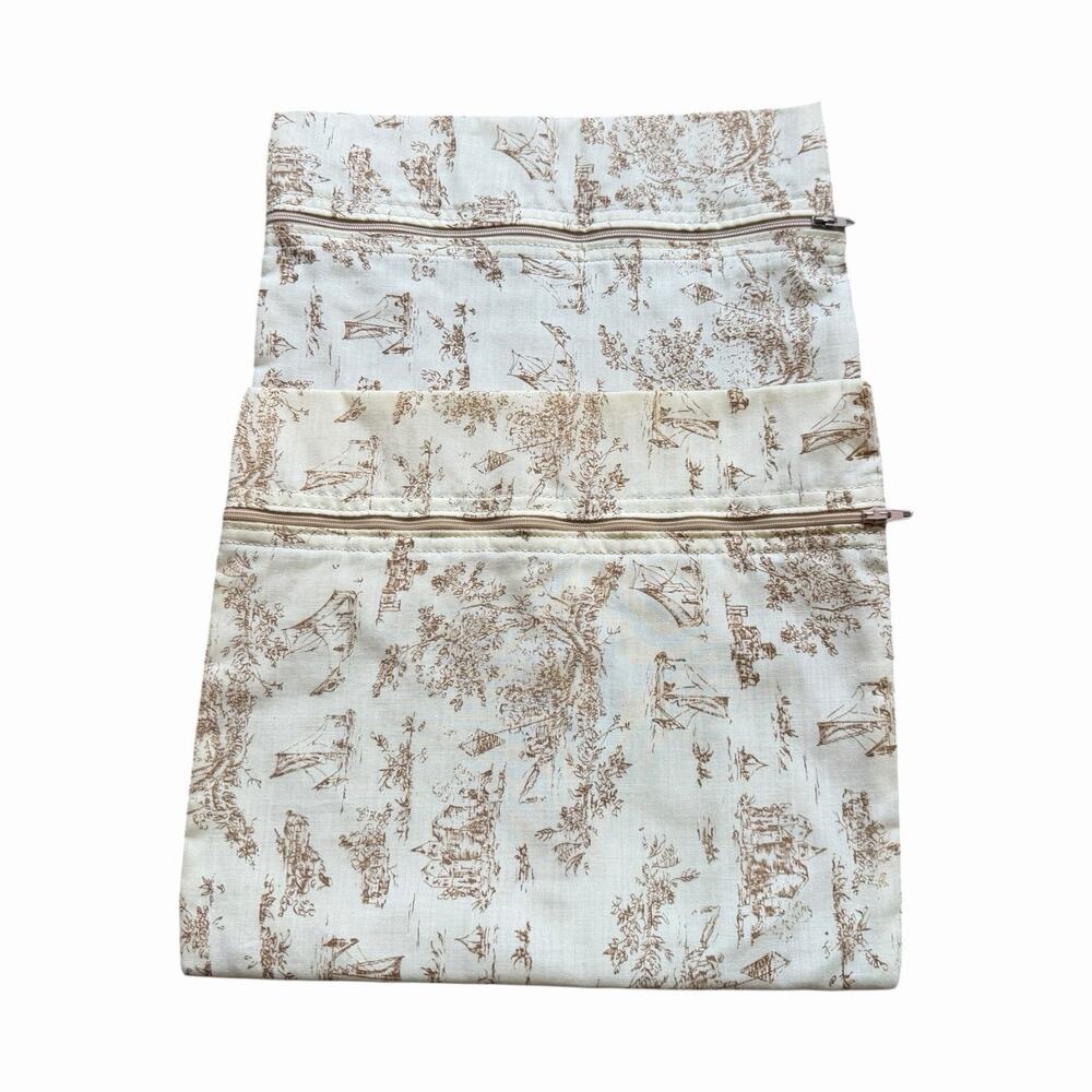 Vintage Hartmann Travel Organizer Set Toile Print Packing Bags Zip Luggage